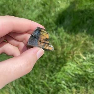 Labradorite double flash partially polished crystal slab